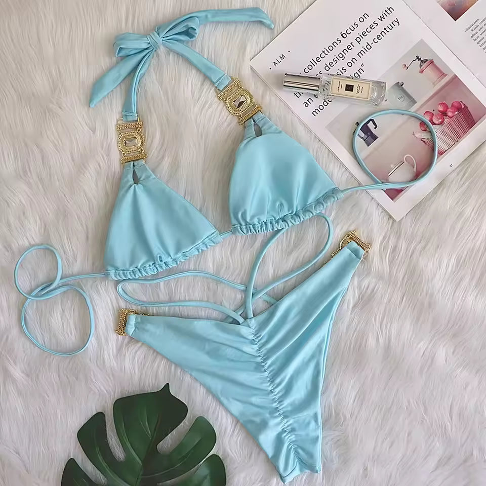 Rhinestone Bikini Set