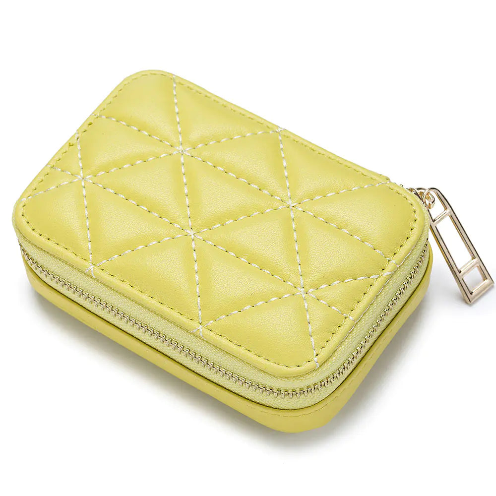 Fashionable Leather Earphone Bag with Mini Cosmetic Purse
