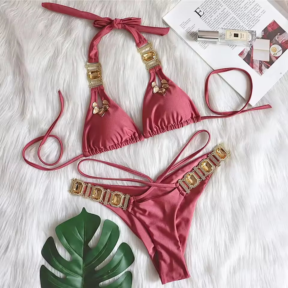 Rhinestone Bikini Set