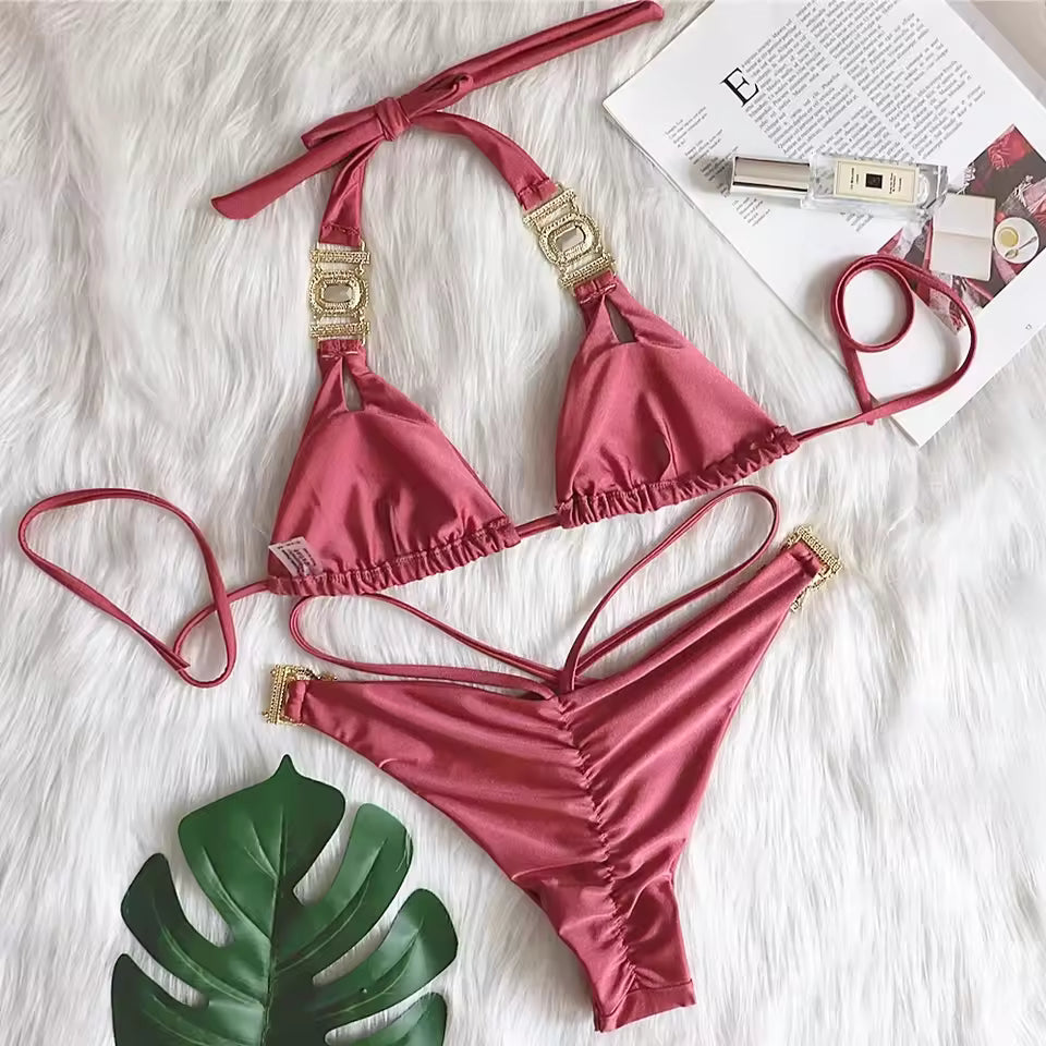 Rhinestone Bikini Set