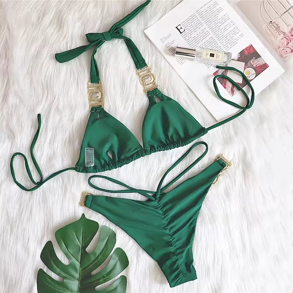 Rhinestone Bikini Set