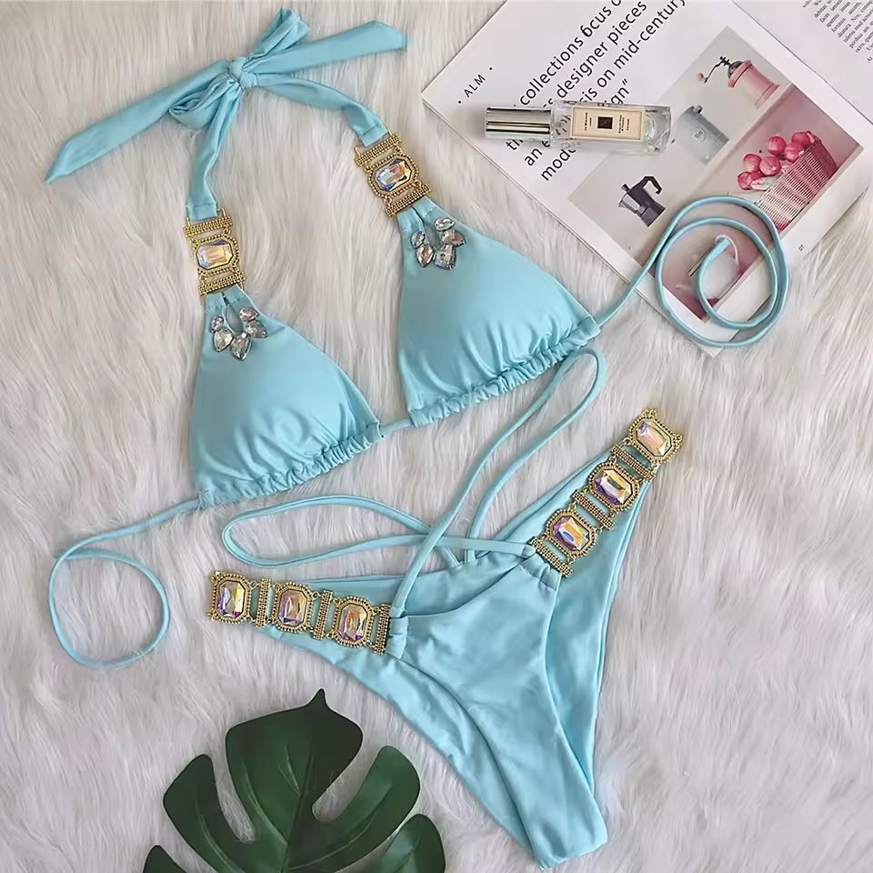 Rhinestone Bikini Set